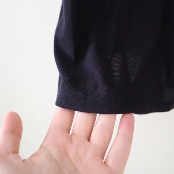 Theory Size S Roliet Modern Silk Satin & Jersey Mixed Tank Top Navy Blue Black - Picture 12 of 12